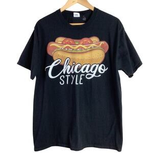 Chicago Style Hotdog Illinois pride food truck Shirt Black XL